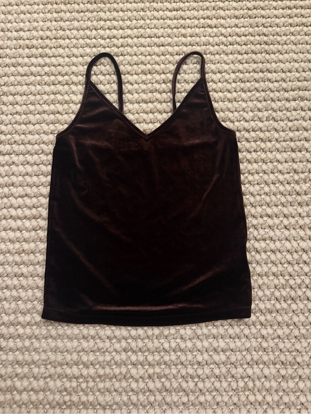 American Eagle Outfitters Velvet V-Neck Spaghetti Strap Camisole - Black